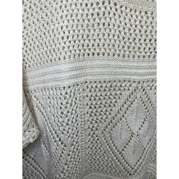 Torrid Crochet Knit Sweater Short Sleeve Blouse Geometric Top Cream Women 10 - Picture 8 of 8